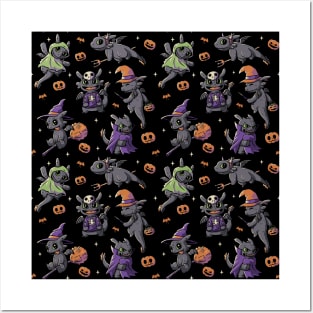 Halloween Dragons Cute Spooky Night Furys Mask Posters and Art